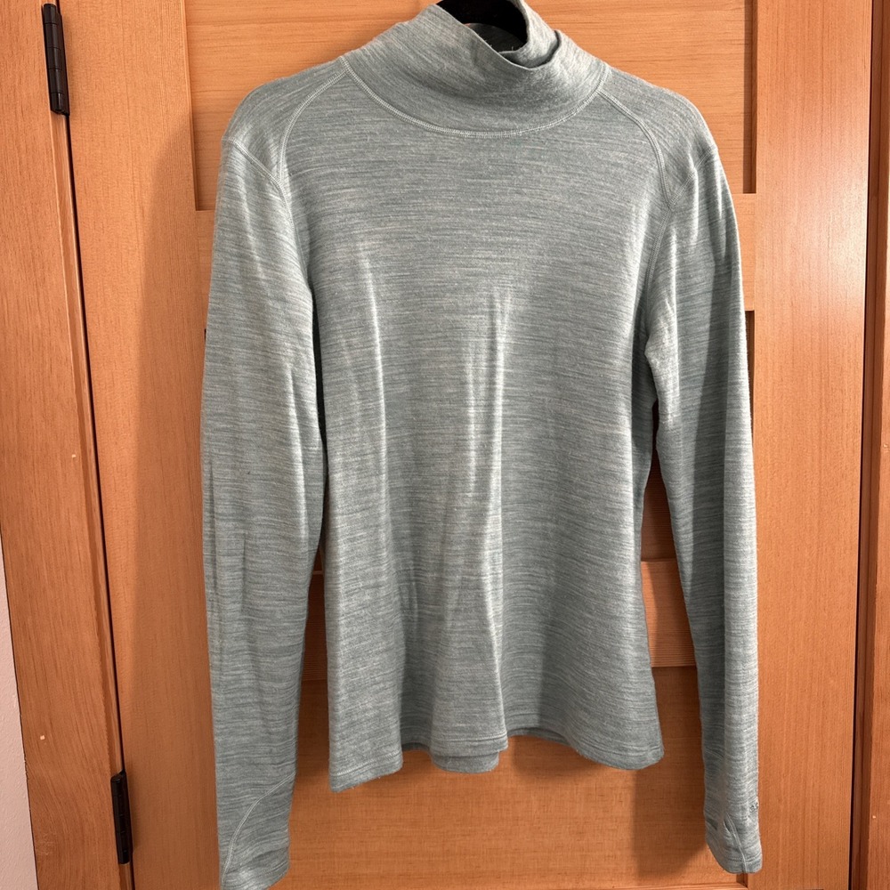 Terramar Merino Woolskins Shirt Women's Large Green Polyester Wool Nylon Blend